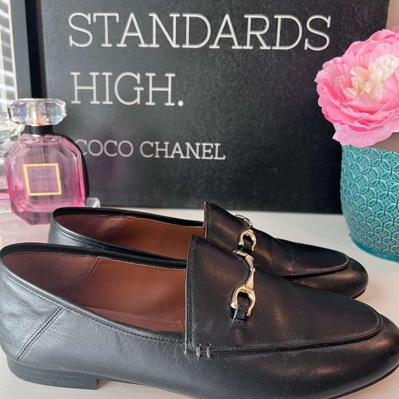 Coach Black Leather Loafers - Picture 1 of 5